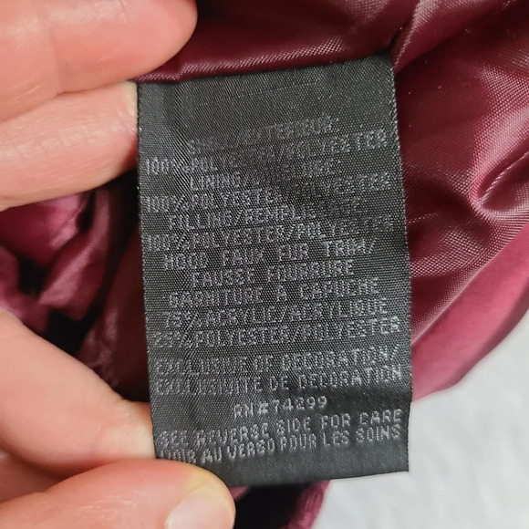 Madden Girl Women's Hooded Toogle Coat with Faux Fur Trim Size 3X Merlot NWT - Picture 7 of 13